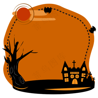 矢量扁平风万圣节边框对话框,免抠元素