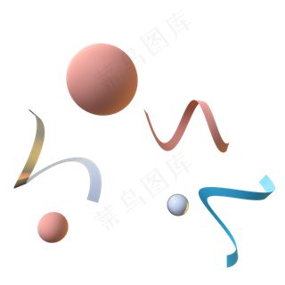 电商小清新漂浮彩带618双十一