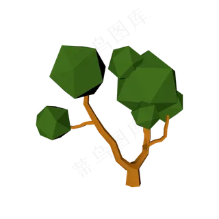c4d植树节低面树木PNG免扣,免抠元素