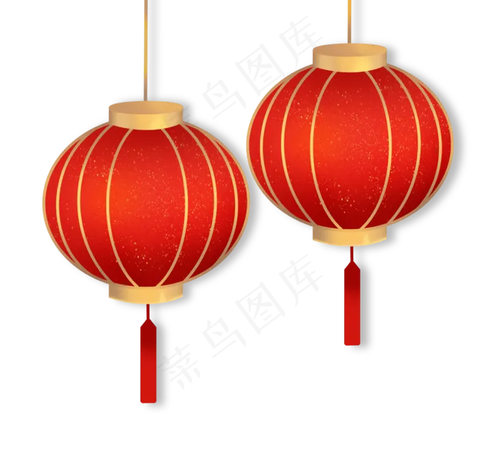 新年立体大红灯笼,免抠元素(2300X2254(DPI:300))psd模版下载