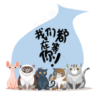 招聘招人宠物店兽医诊所可爱猫咪,免抠元素