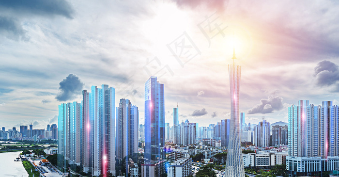 简约城市科技商务背景