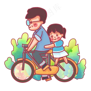 坐在父亲背后的温馨