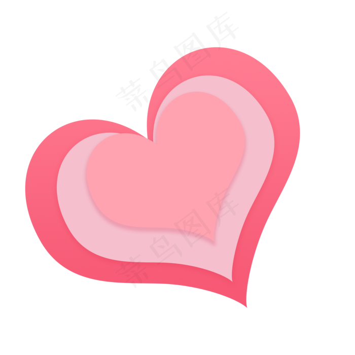 卡通粉色纸折爱心psd源文件,免抠元素