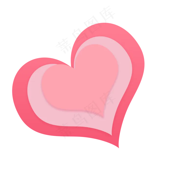卡通粉色纸折爱心psd源文件,免抠元素(2000*2000px)psd模版下载