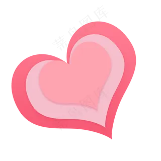 卡通粉色纸折爱心psd源文件,免抠元素