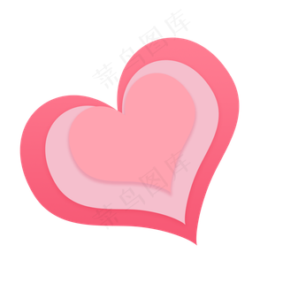 卡通粉色纸折爱心psd源文件,免抠元素