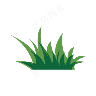 绿色卡通草丛,免抠元素