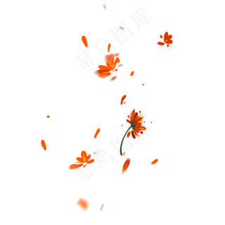 散落大红小碎花图案