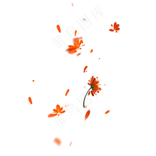 散落大红小碎花图案