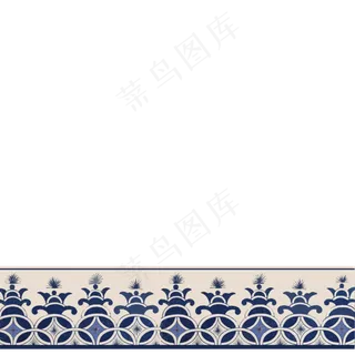 中国青花瓷钱币装饰边框清,免抠元素