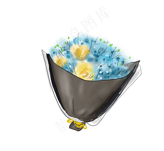 520手绘玫瑰与满天星