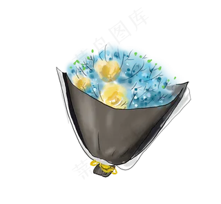 520手绘玫瑰与满天星