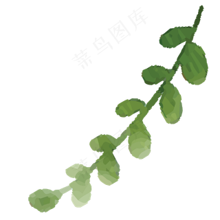 弯弯的卡通树枝叶子