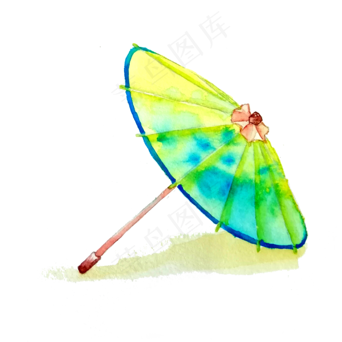 绿色伞油纸伞折伞中国风古风PNG,免抠元素(2000X2000(DPI:200))psd模版下载
