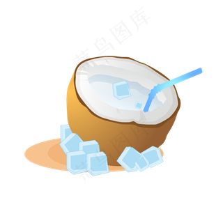 椰子冰块饮料