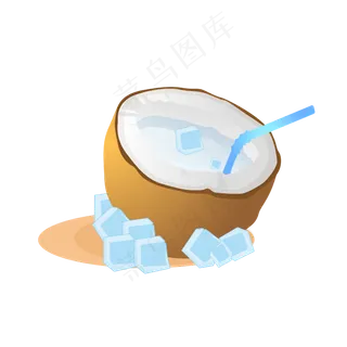 椰子冰块饮料