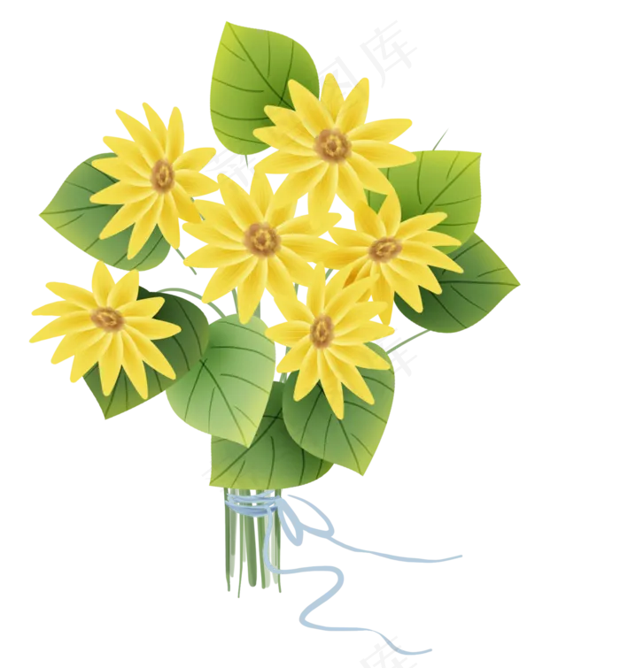 夏季向日葵花束(2000X2158(DPI:299))psd模版下载