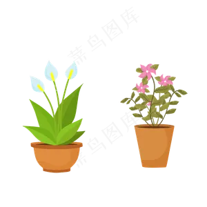 盆栽绿植卡通图形