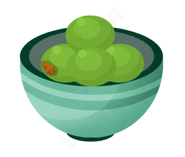 漂亮的青团装饰插画