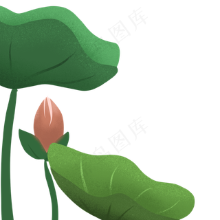 叶子装饰的卡通花朵