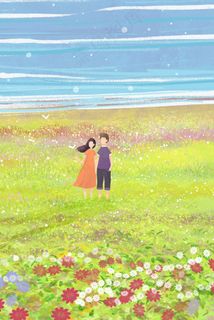 夏日景色海边小清新治愈系