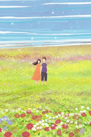 夏日景色海边小清新治愈系