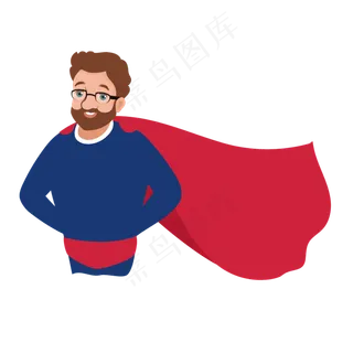卡通父亲超人矢量素材