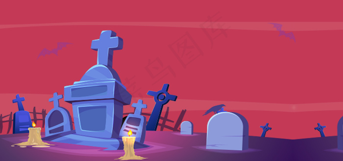 红色恐怖墓地背景素材