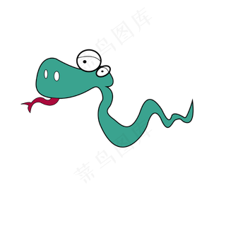 愚人节绿色手绘元素蛇PNG