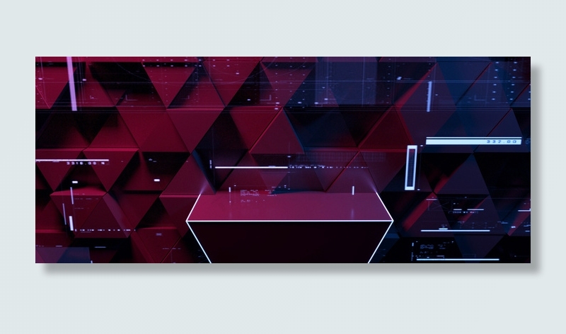 C4D塞博朋克科技三角展台背景