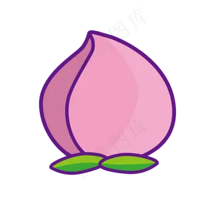 粉色手绘水蜜桃元素 粉色手绘水蜜桃元素