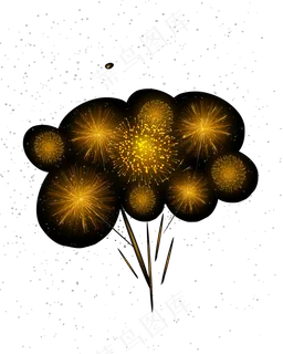 矢量手绘卡通烟花,免抠元素
