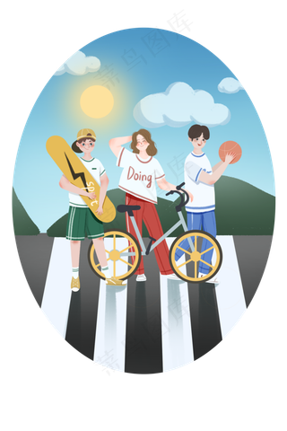 青年节青年人物装饰画