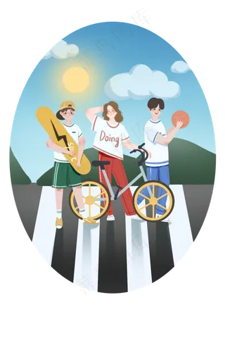 青年节青年人物装饰画