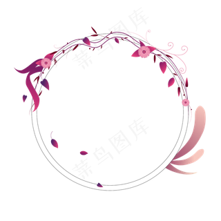 唯美浪漫紫色系梦幻边框免扣PN