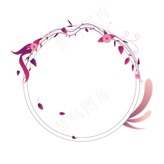 唯美浪漫紫色系梦幻边框免扣PN