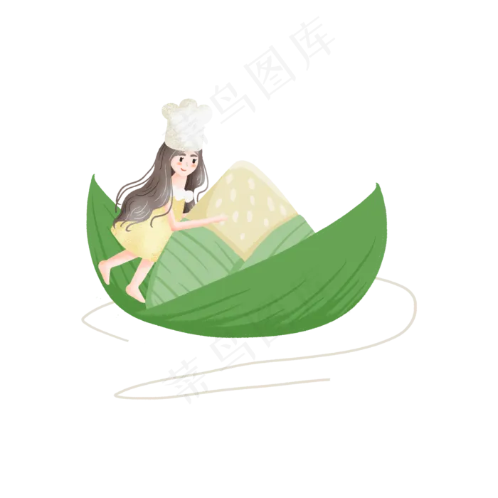 端午节包粽子的女孩(2000X2000(DPI:300))psd模版下载