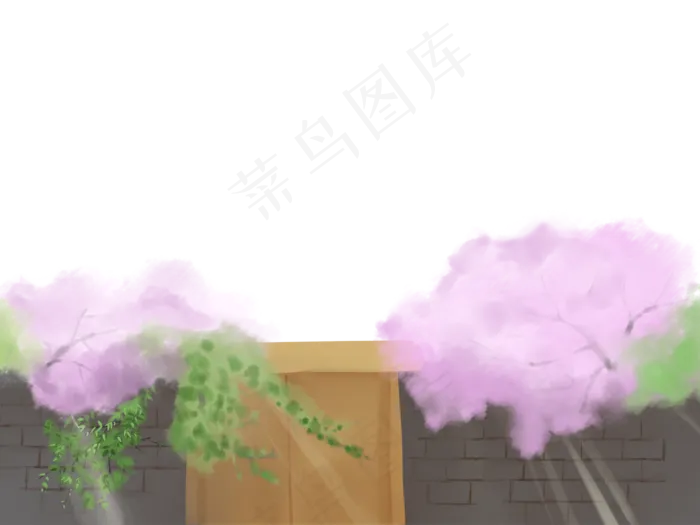 春天桃花红花春光院子墙PNG绿(4000X3000(DPI:300))psd模版下载