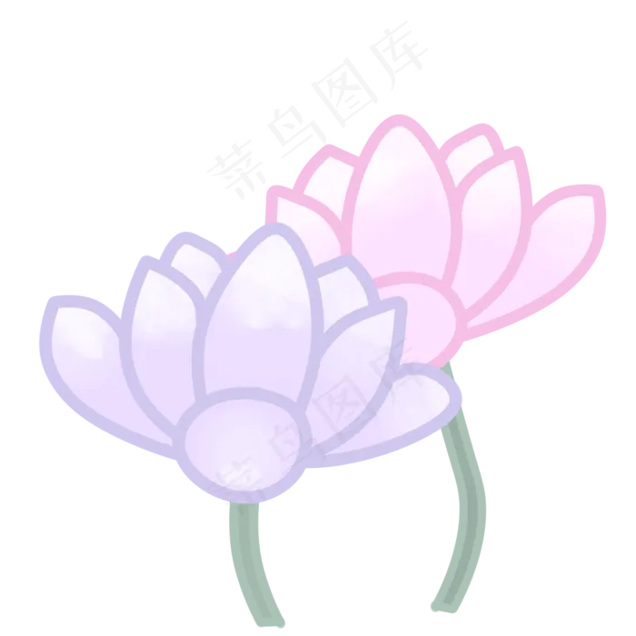 免扣唯美荷花png素材(2000X2000(DPI:299))psd模版下载
