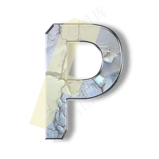 破旧裂纹墙壁PSD字母P
