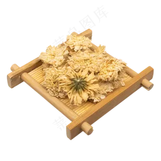 木盘装菊花茶,免抠元素