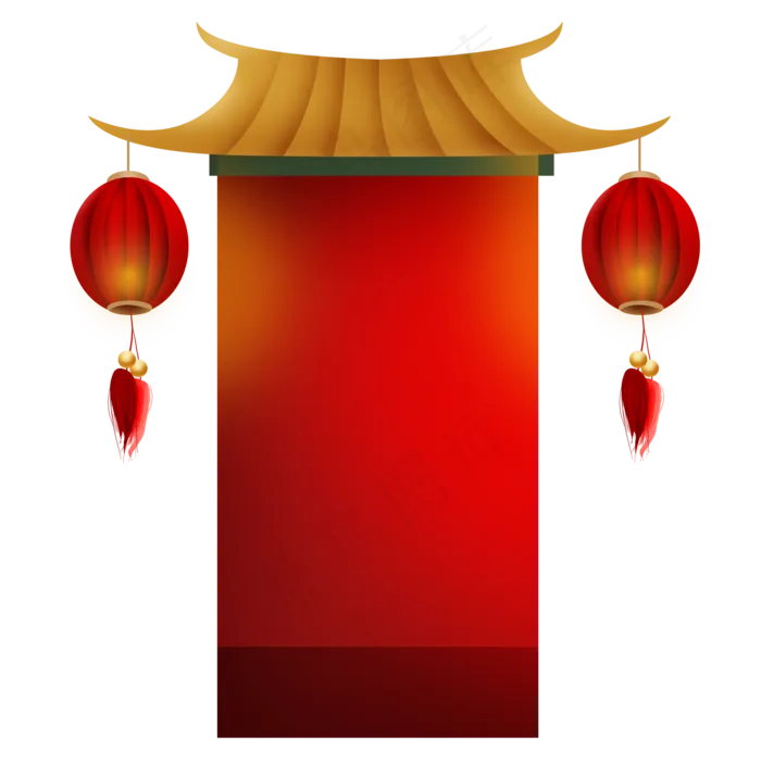 中国风建筑标签,免抠元素(2000X2000(DPI:300))psd模版下载