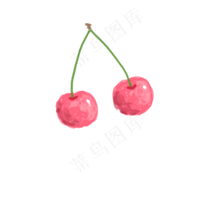 水彩色块樱桃PNG(2000X2000(DPI:300))psd模版下载