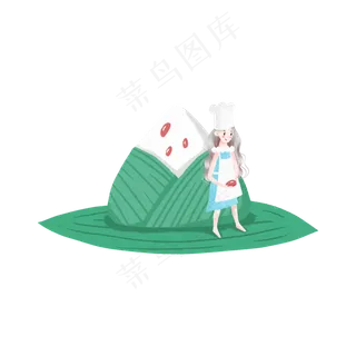 端午节包粽子的女孩