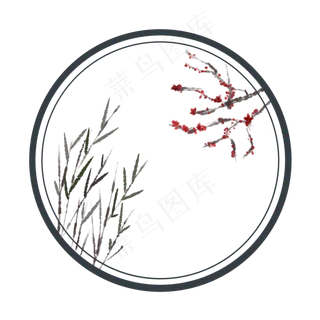 手绘水墨中国边框