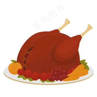 卡通感恩节火鸡,免抠元素