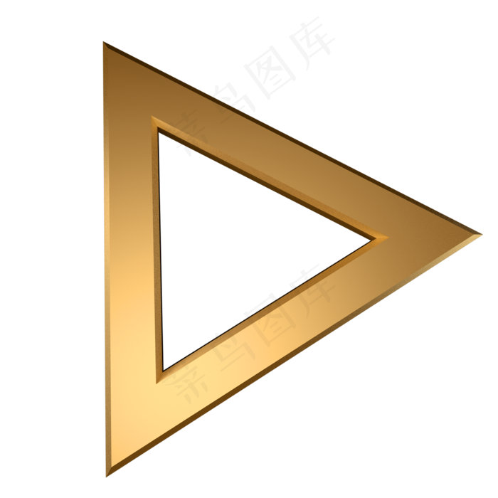 一个金属色的三角,免抠元素