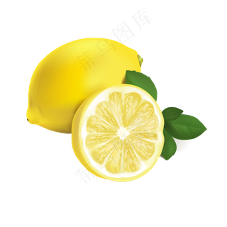 黄色柠檬绿叶水果