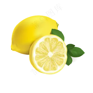 黄色柠檬绿叶水果